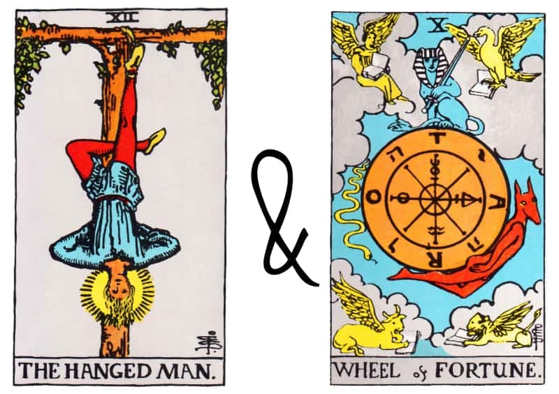 hanged man and wheel of fortune combination