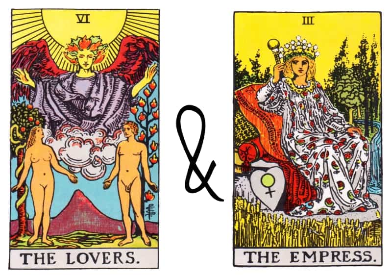 the lovers and the empress card combinations tarot
