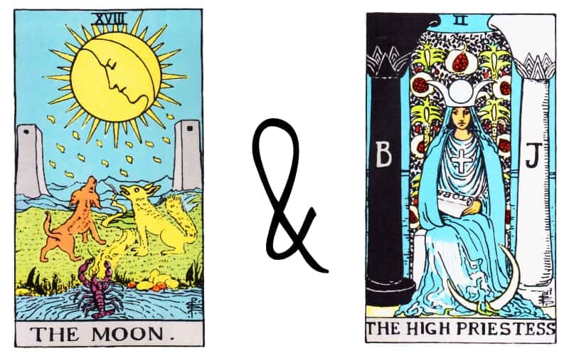 the moon with the high priestess combination