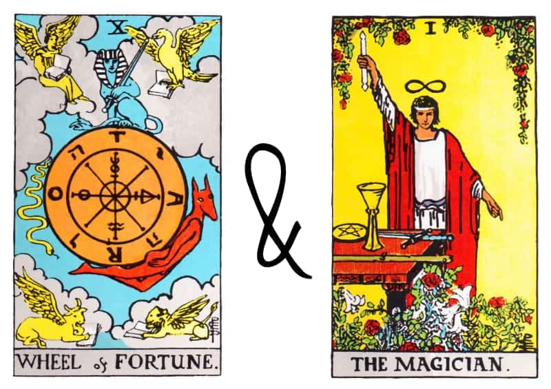 the wheel of fortune tarot magician card combination